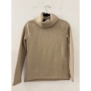 J.Crew Beige Women's Houndstooth Turtleneck Long Sleeve Sweater Top XS Preppy